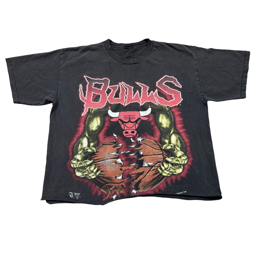 VTG Chicago Bulls Strong Benny The Bull Boxy Shirt Men's Large Magic Johnson T's